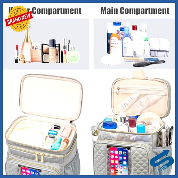 Large Hanging Travel Toiletry Bag Water Resistant Shower Caddy Dorm Essentials - Picture 6 of 7